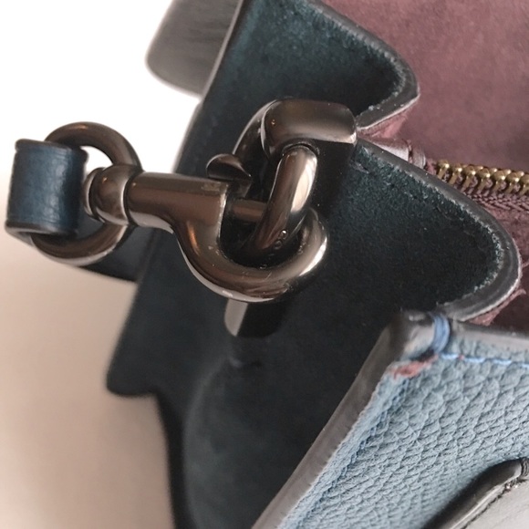 Coach Tabby Color Block Blue Grey Shoulder Bag - Picture 14 of 16